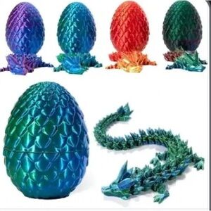 Iridescent Dragon Egg with Transforming Dragon Inside - Blue/Green get a lucky🍀